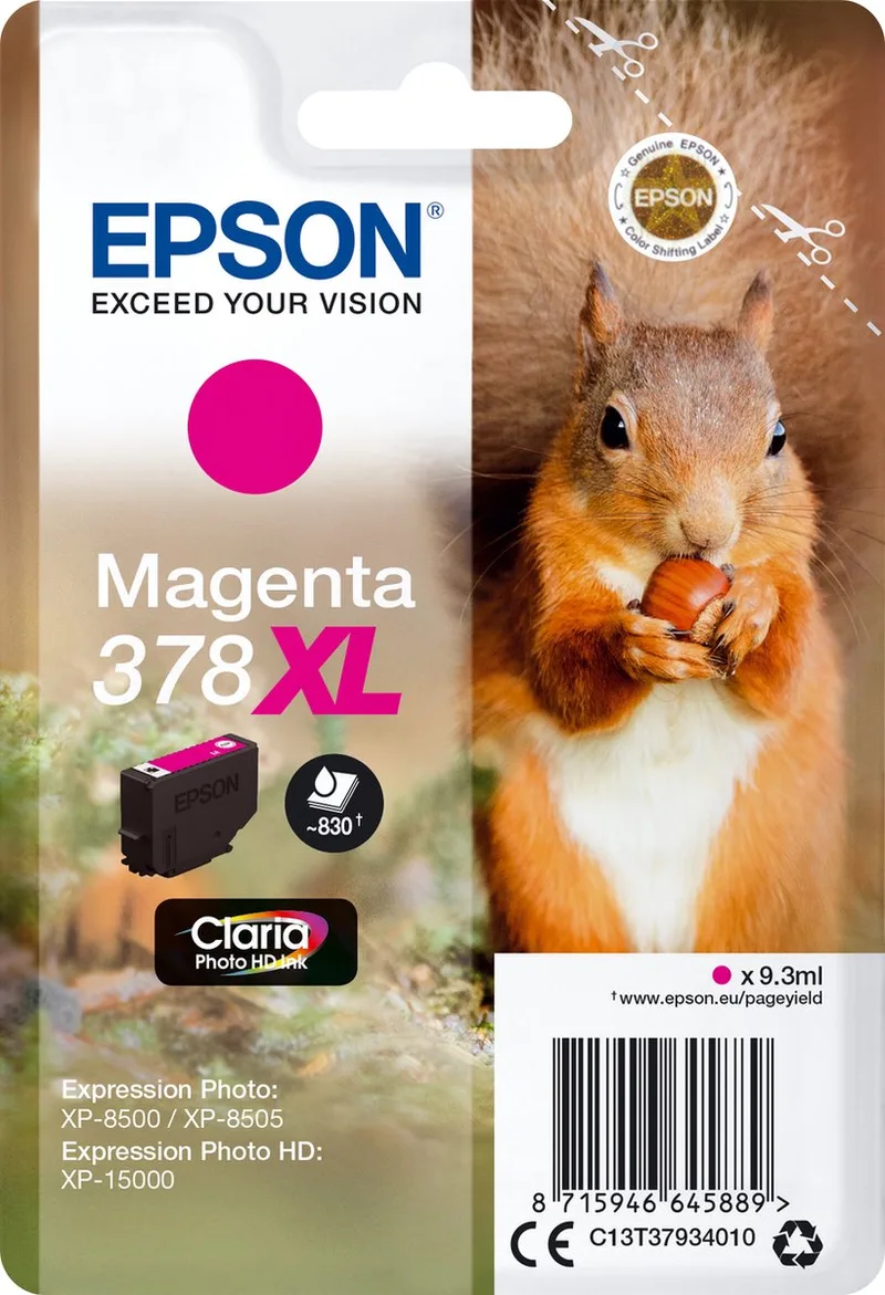Squirrel 378XL Eekhoorn Claria Photo HD afzonderlijke inkt by Epson in Magenta – product photo