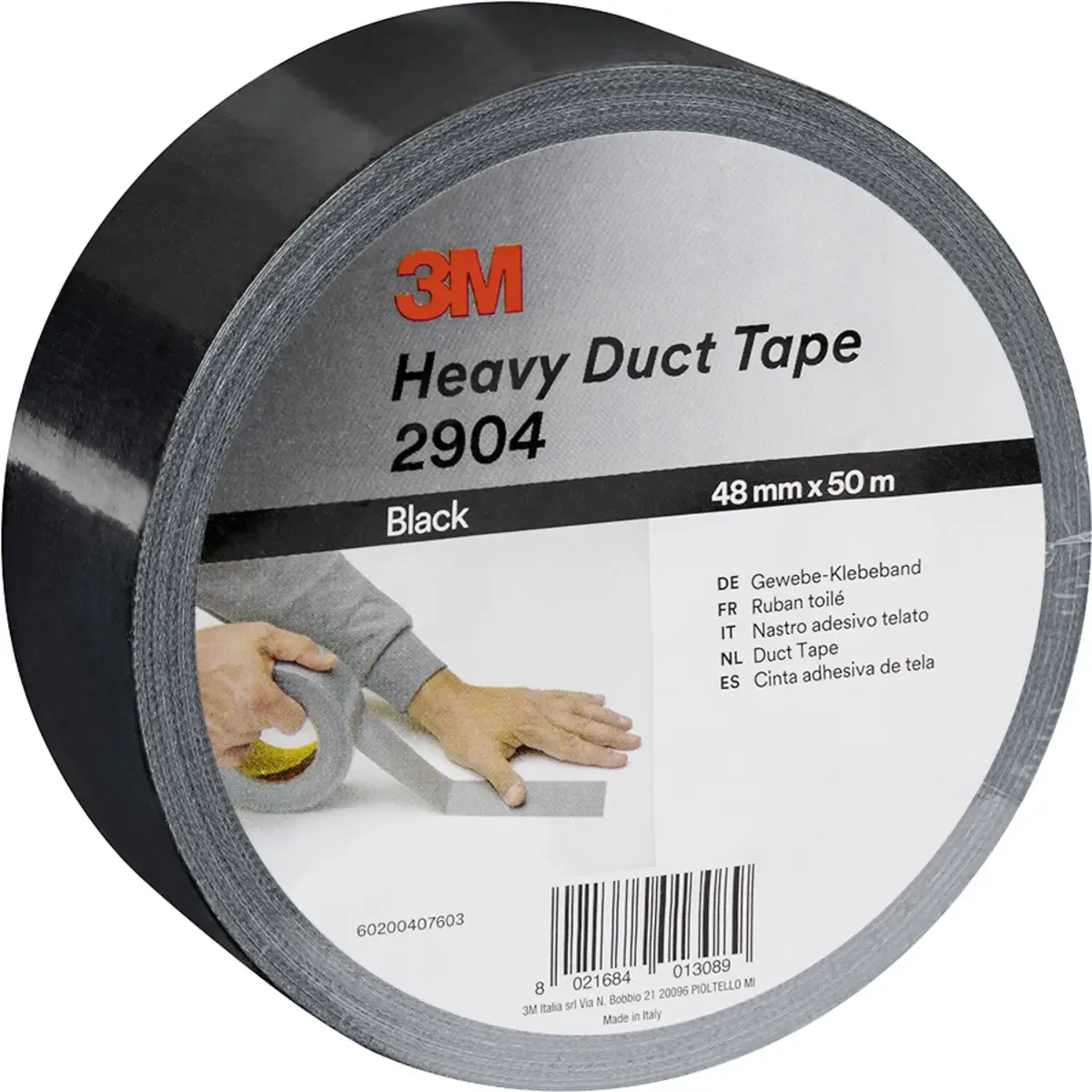 3M 2904D4850B Textieltape 3M 2904 Zwart (l x b) 50 m x 48 mm 1 stuk(s) van 3M in Zwart – productfoto