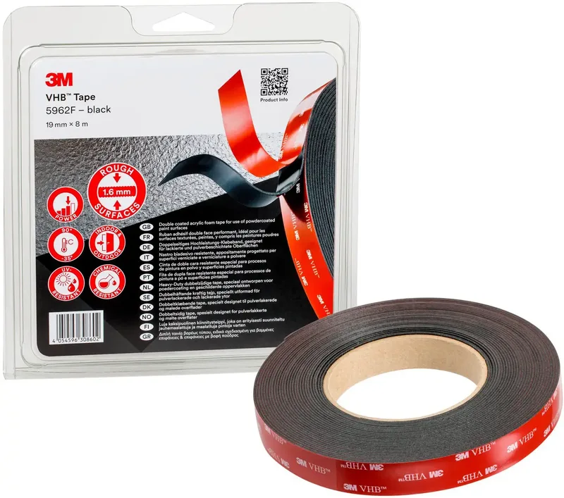 3M 5962F/IPS Klebeband Schwarz (L x B) 8 m x 19 mm 1 St. von 3M – Produktfoto