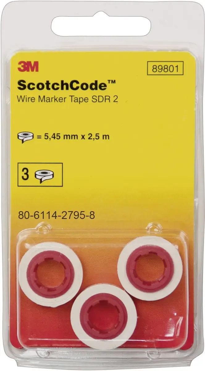 Nachfüllrollen Ziffer 0 SDR-0 ScotchCode Pack=3Rollen von 3M in Weiß, Gelb – Produktfoto