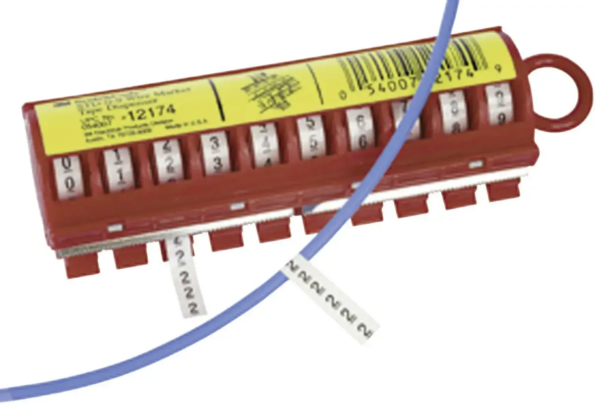 3M 80-6114-2802-2 Bedrukte plakmarkering Opdruk 9 SDR-9 by 3M in White, Yellow – product photo