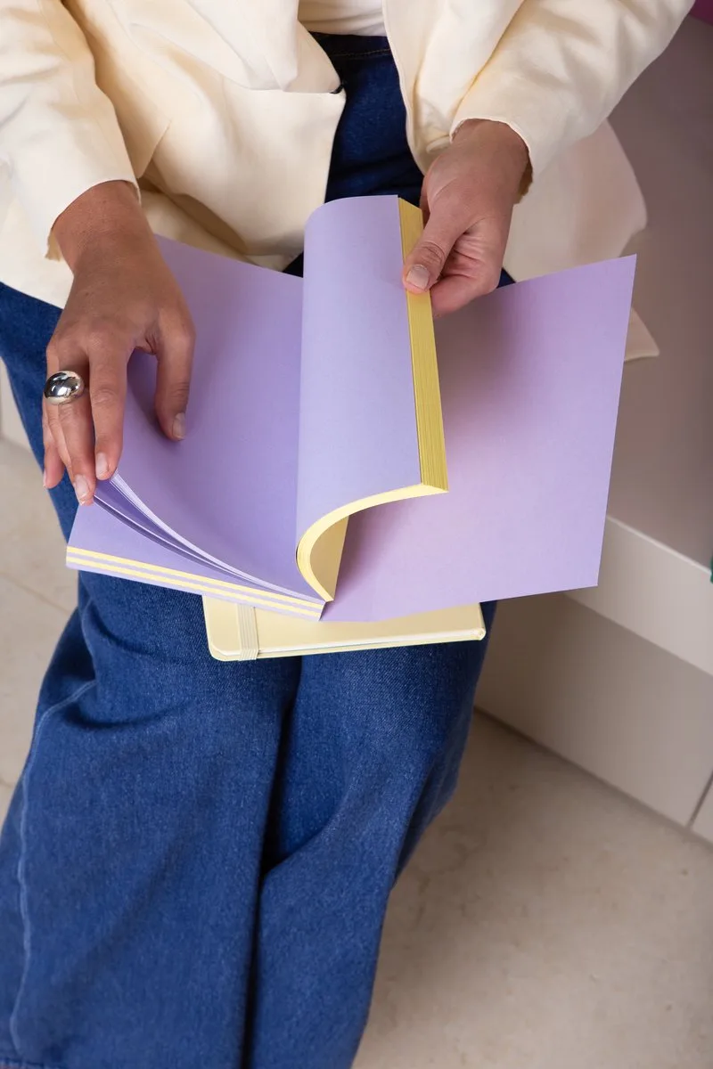 A-Block notitieblok - A5 - en paars - Gelinieerd de A Journal en Jaune – photo produit
