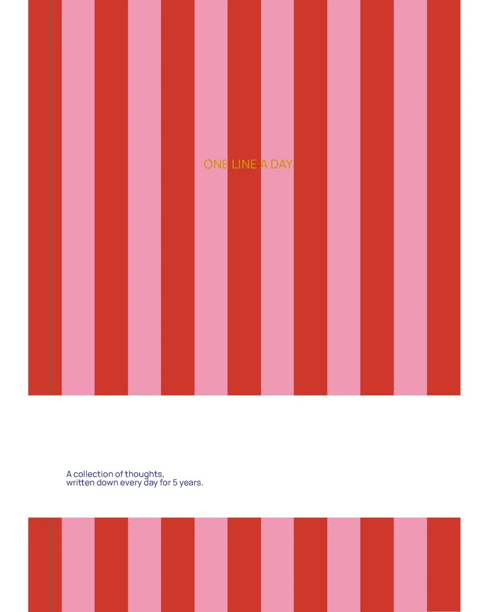 Fabrique - One Line a Day - Dagboek voor 5 jaar van A Journal in Roze Rood Gestreept – productfoto