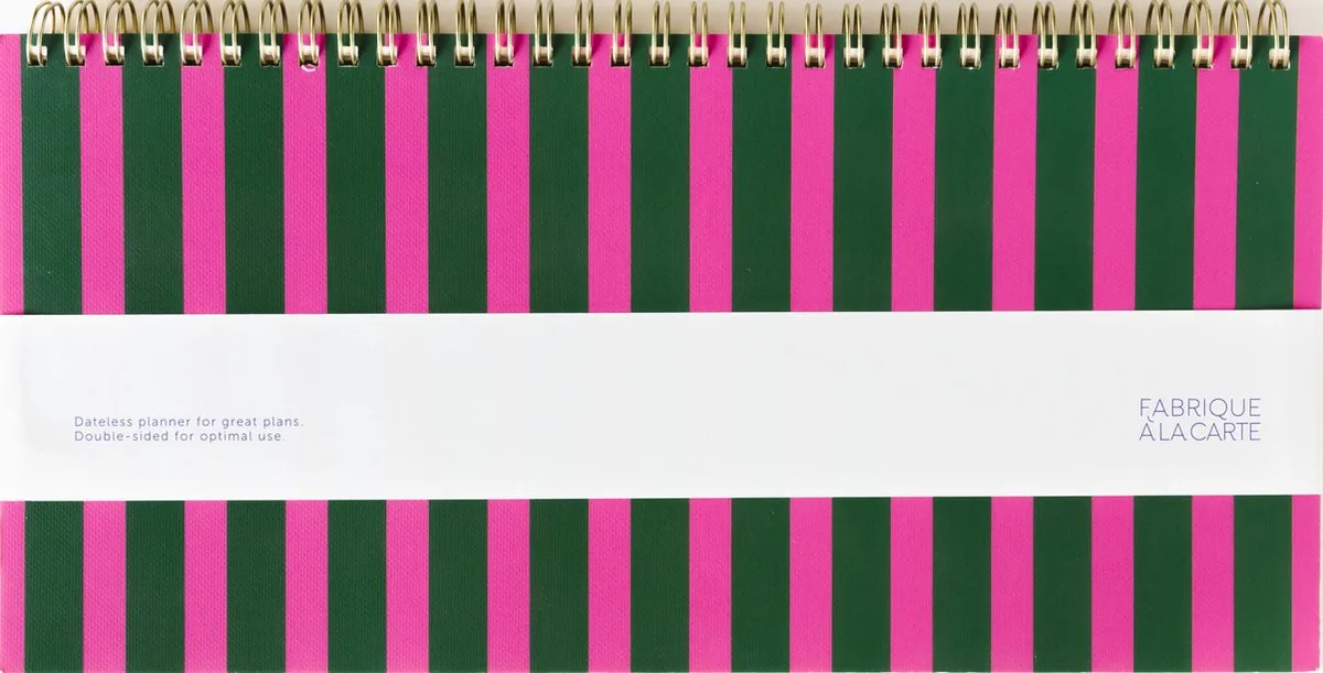 Fabrique - Weekplanner bureau - Gestreept en groen - Ongedateerd by A Journal in Pink – product photo