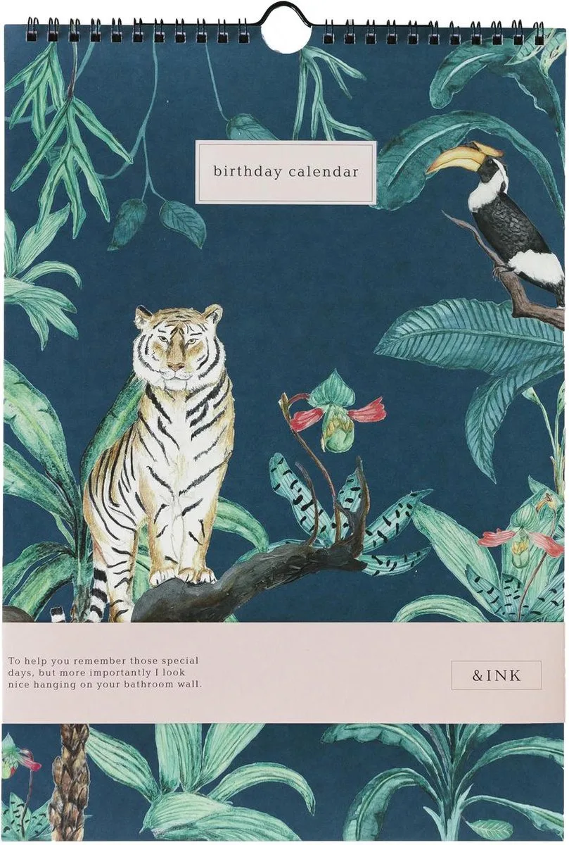 &INK - Verjaardagskalender - Jungle - Ongedateerd van A Journal in Donkerblauw – productfoto