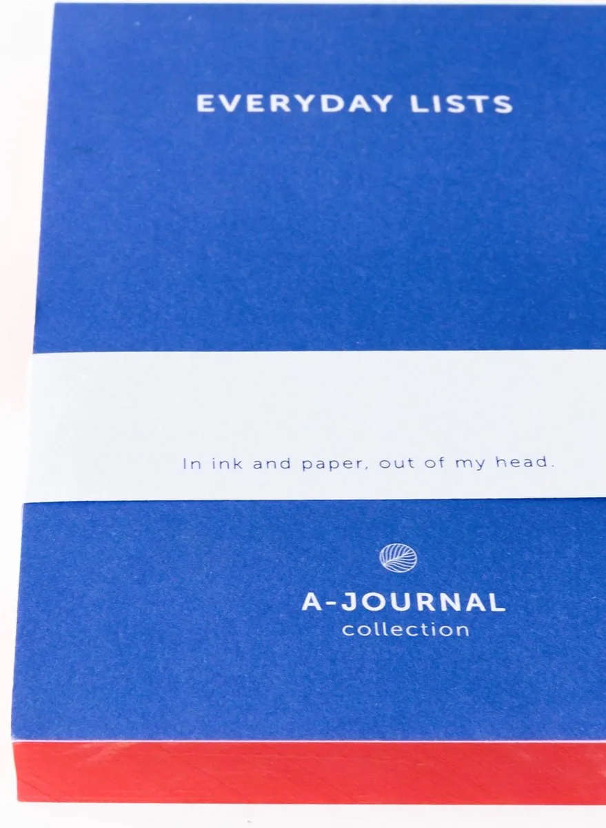 Lijstjes kladblok - schrijfblok van A Journal in Blauw – productfoto