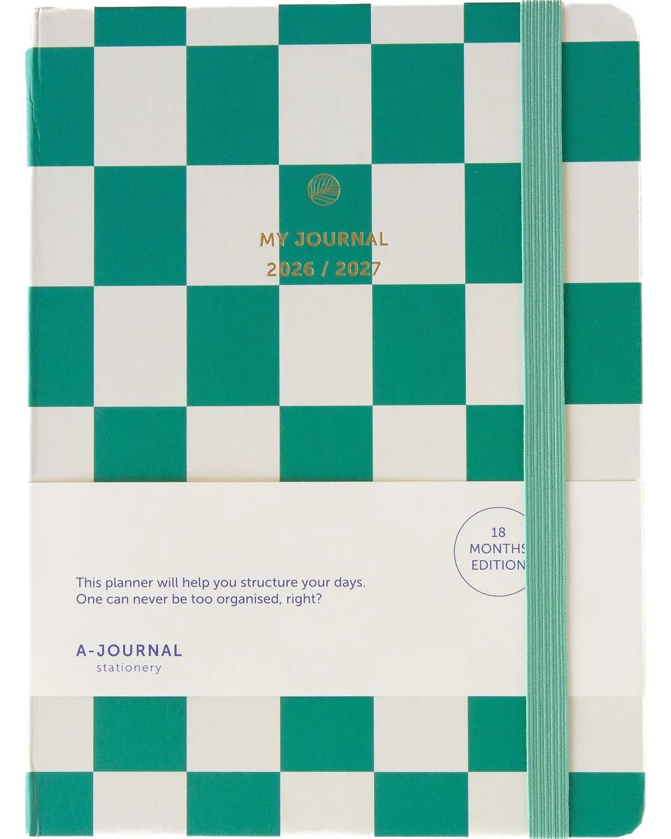 My Journal - 18 maanden agenda 2026-2027 - A5 - Emerald groen van A Journal in Emerald Groen Geruit – productfoto