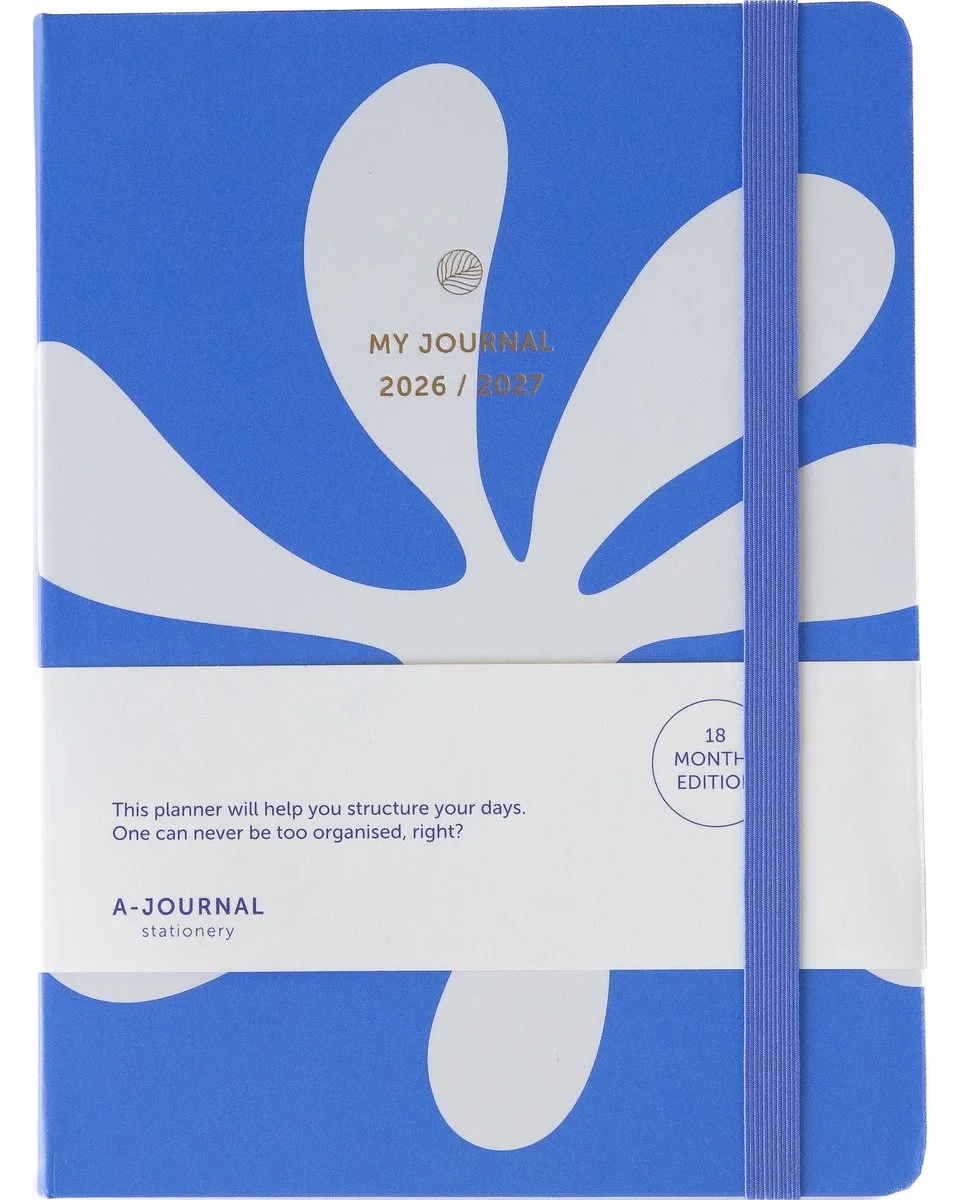 My Journal - Agenda 18 maanden 2026-2027 - A5 van A Journal in Abstract Blauw – productfoto