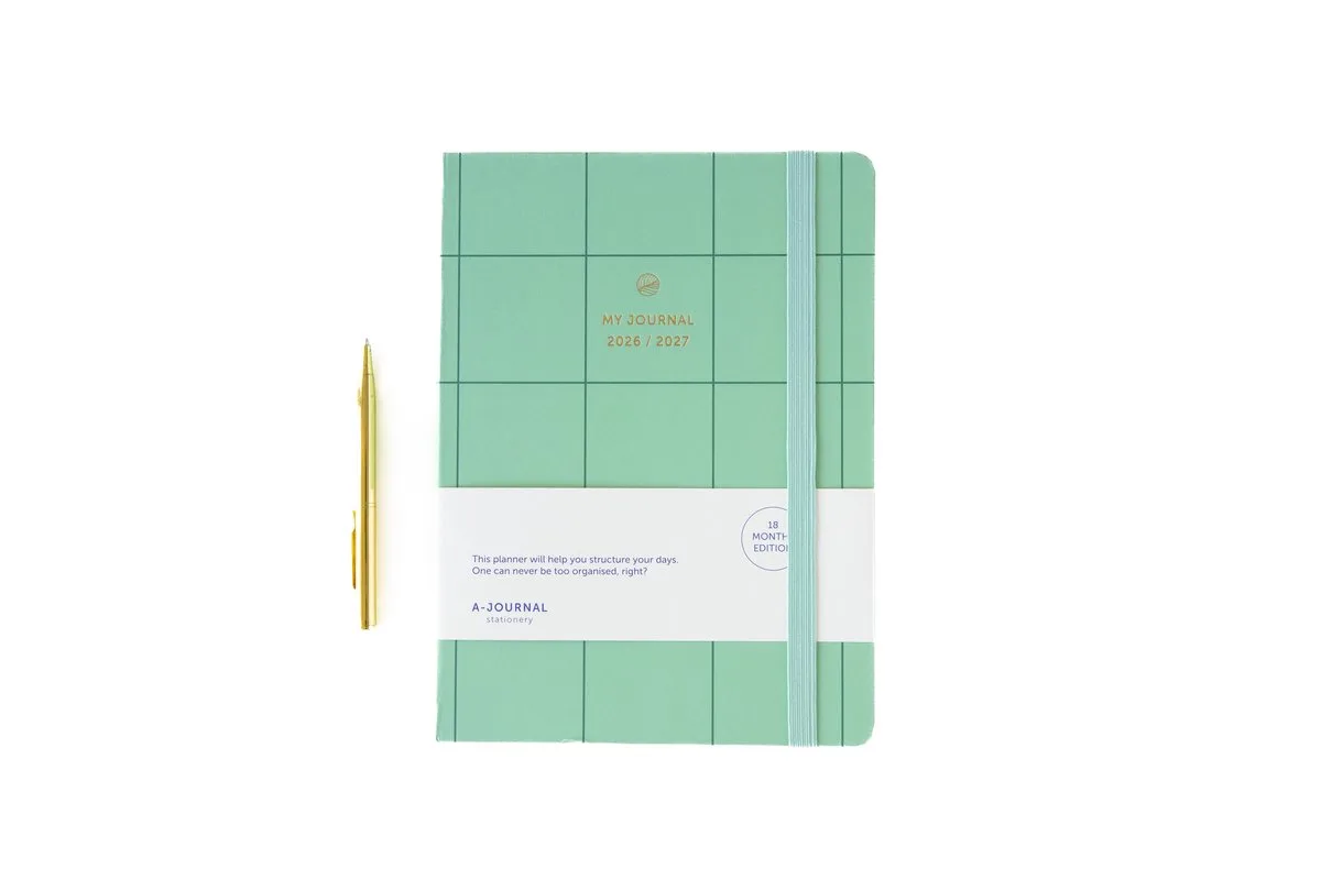 My Journal - Agenda 2026-2027 - A5 - 18 maanden - geruit van A Journal in Mintgroen – productfoto