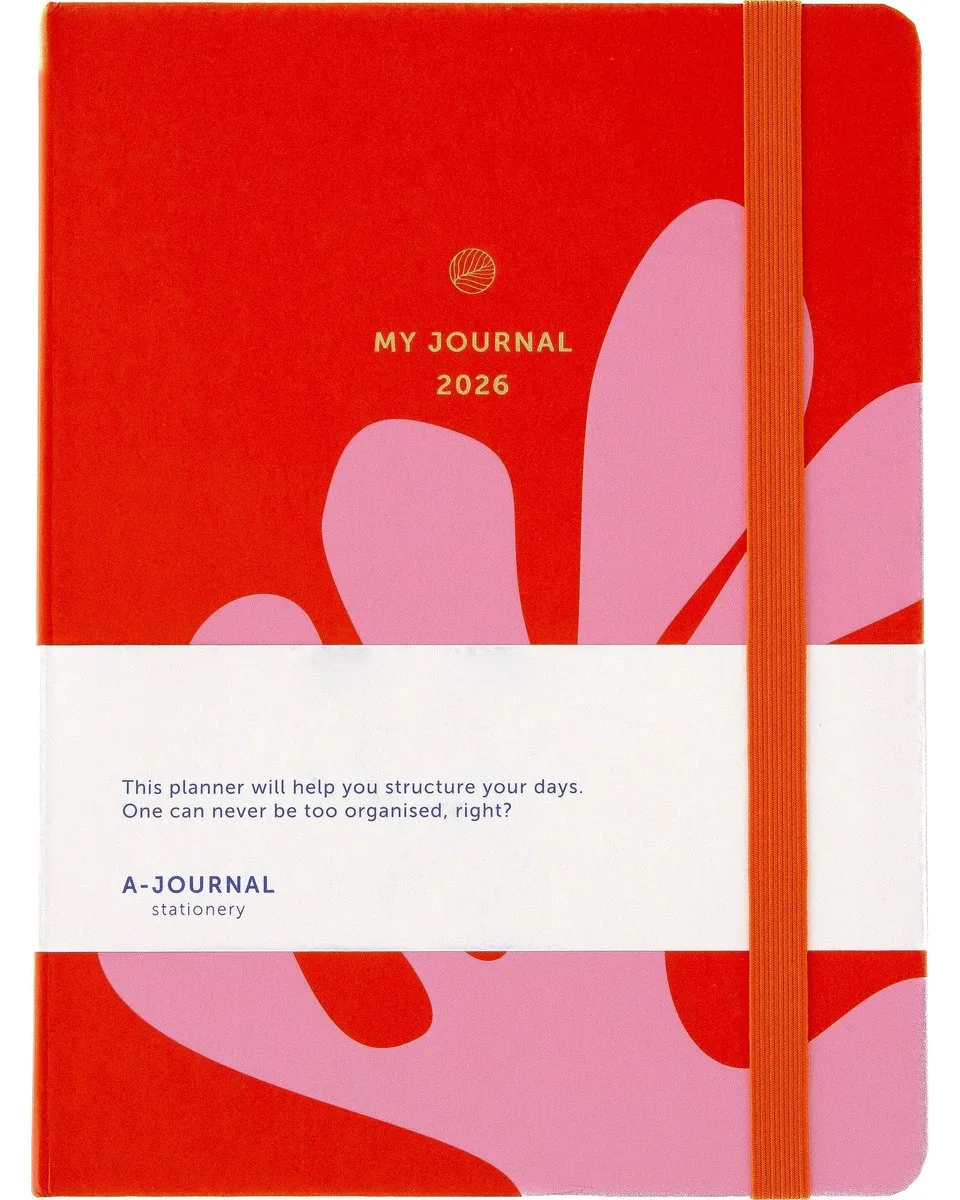 My Journal - Agenda 2026 - A5 - 1 week op 2 pagina's - Roze van A Journal in Arty Roze – productfoto