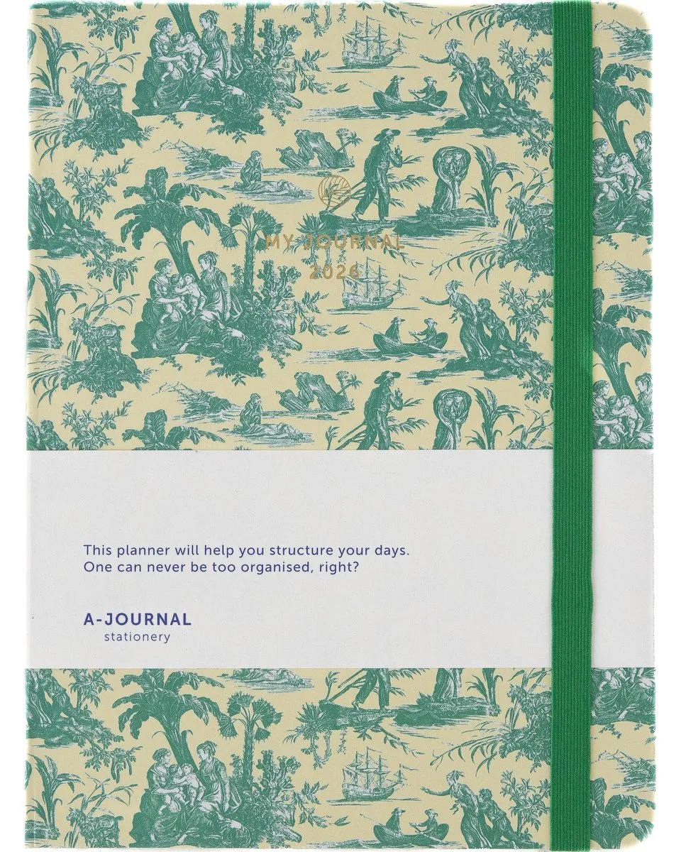 My Journal - Agenda 2026 - A5 by A Journal in Groen Toile de Jouy – product photo