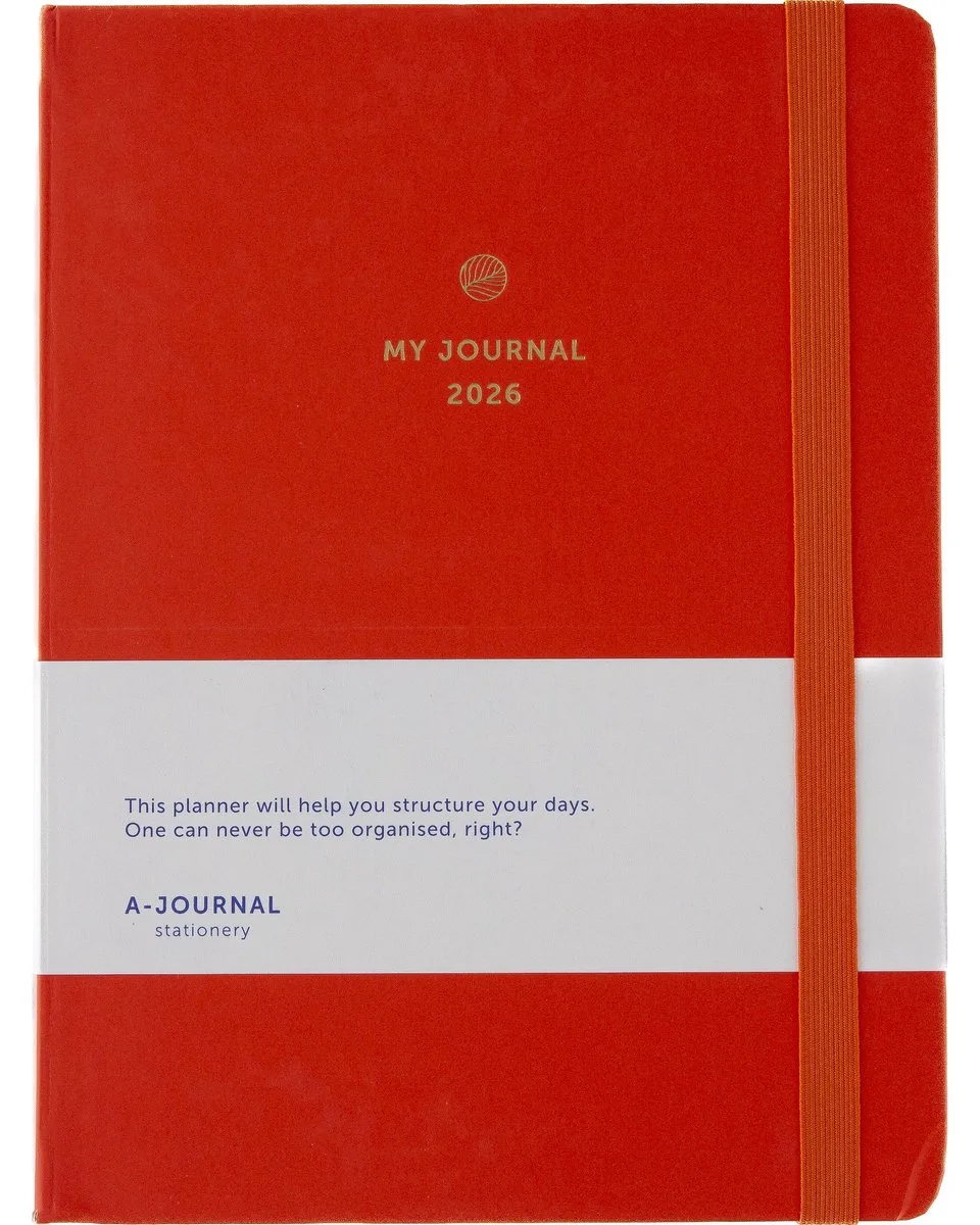 My Journal - Agenda 2026 - A5 - Koraalrood - 1 week op 2 pagina's by A Journal in Coral – product photo