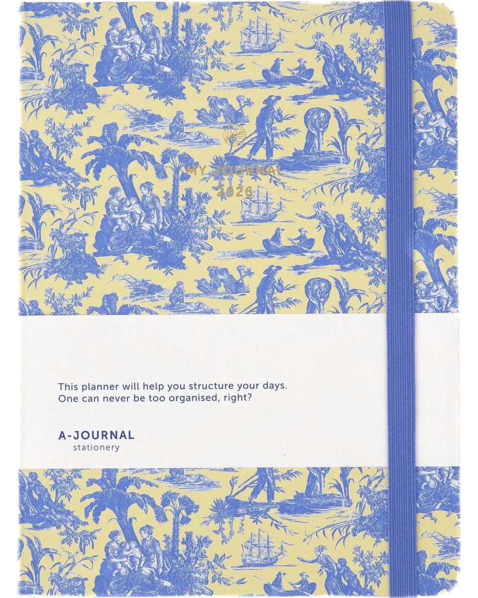My Journal - Agenda 2026 - Toile de Jouy - A5 van A Journal in Blauw – productfoto