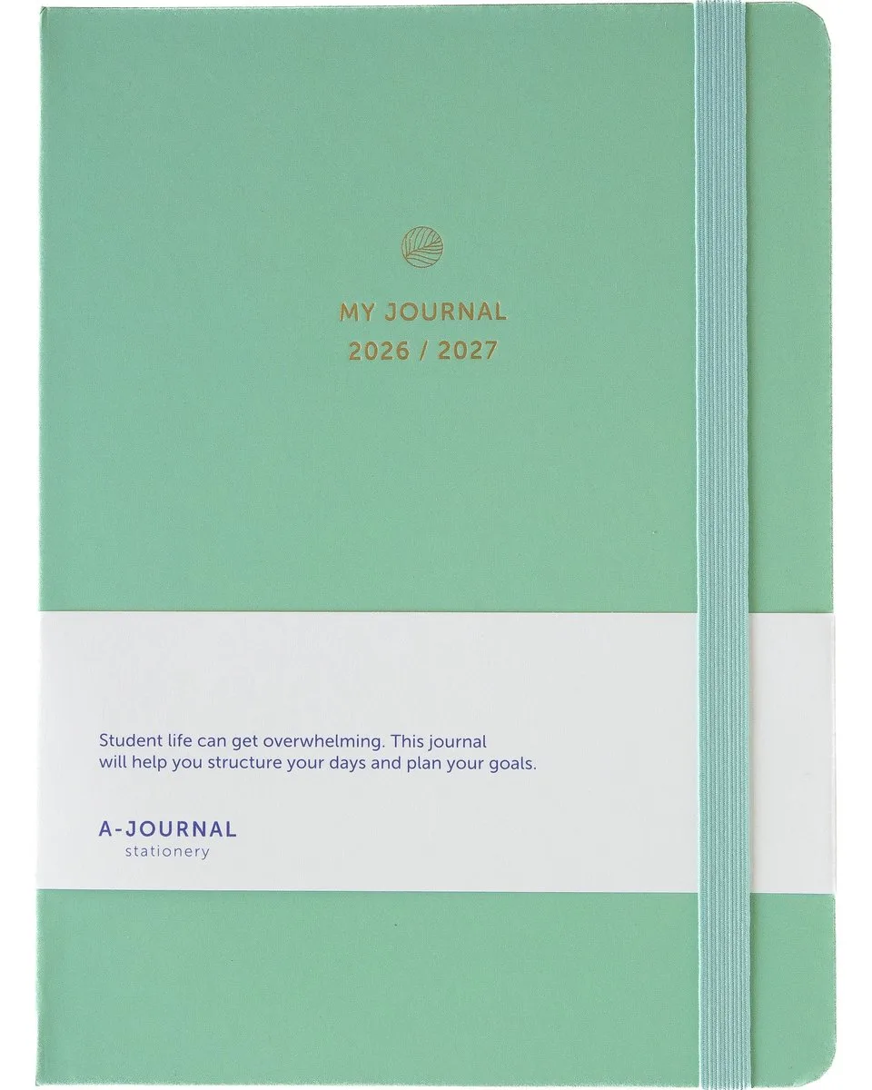 My Journal - Schoolagenda 2026-2027 - A5 van A Journal in Mintgroen – productfoto