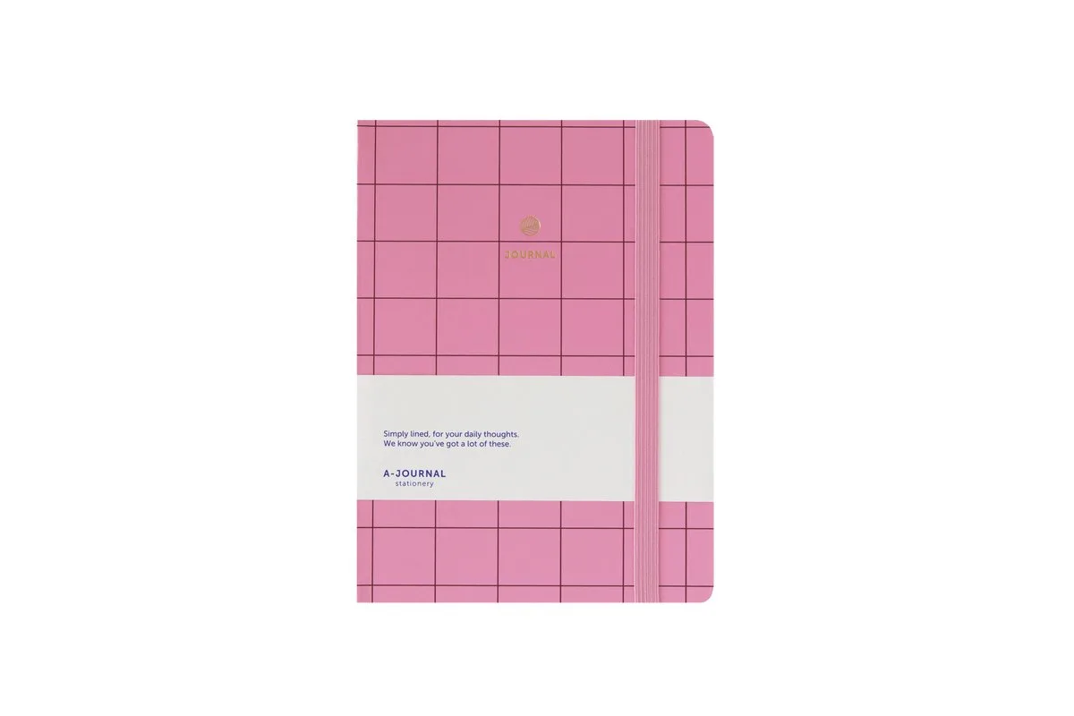 Notitieboek - A5 - gestreept van A Journal in Roze – productfoto
