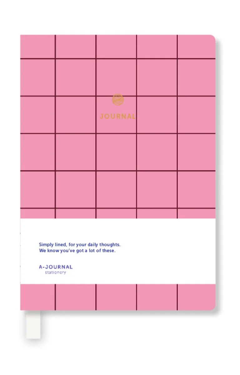 Notitieboek - A7 - roze - Gelinieerd de A Journal en Geruit – photo produit