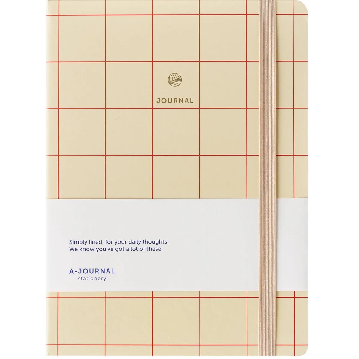 Notitieboek - geruit rood - A5 de A Journal en Beige – photo produit