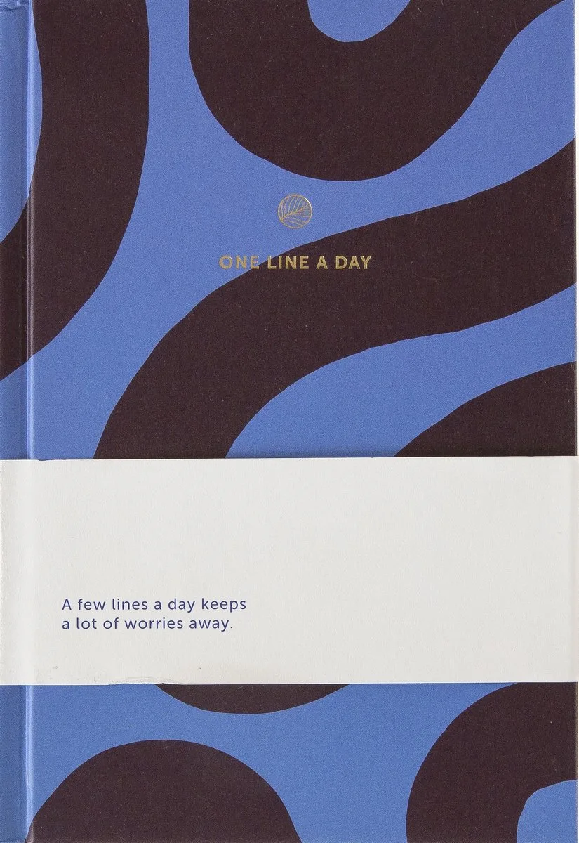 One Line a Day dagboek - 5 jaar - Flow van A Journal in Blauw Bruin – productfoto