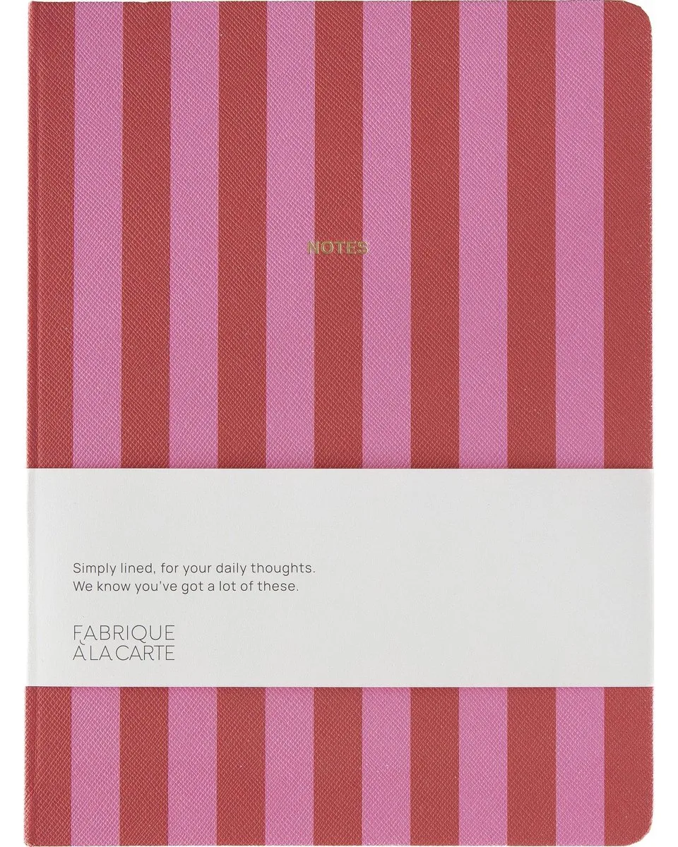 Spiraal notitieboek - A5 - blauw van A Journal in Gestreept Roze – productfoto