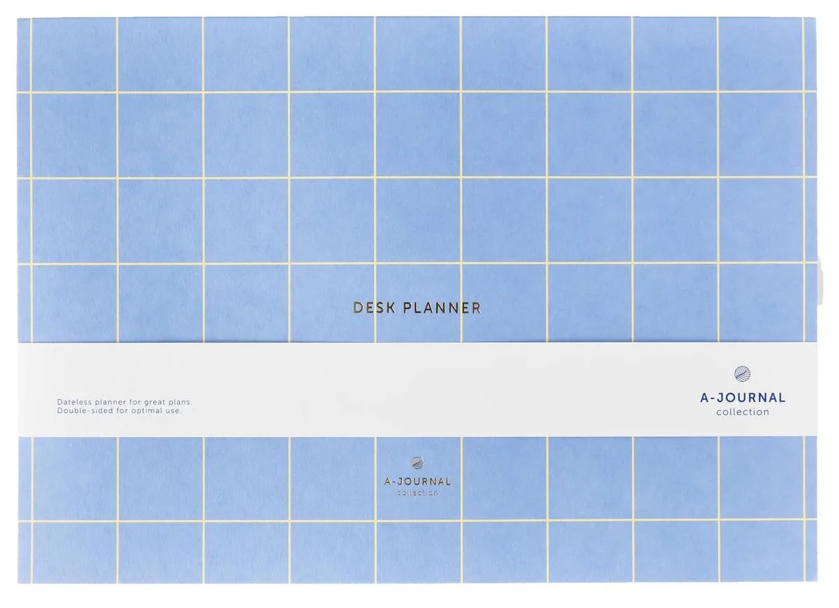 Weekplanner bureau - Lavendelblauw geruit - Ongedateerd de A Journal en Bleu – photo produit