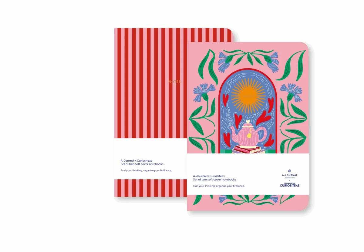 x Curiositeas - Notitieboeken softcover - Set van 2 - A5 de A Journal en Rose – photo produit