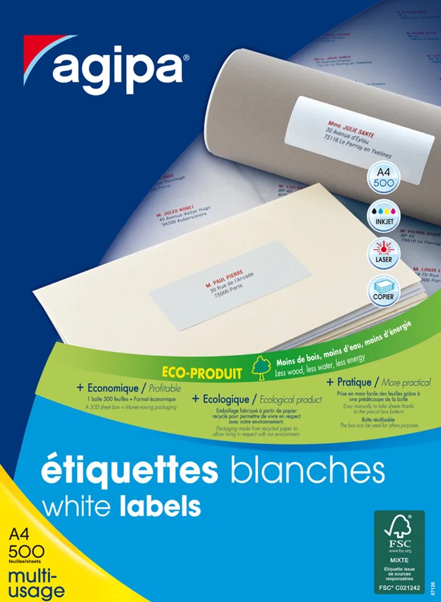 adres etiketten 70x35mm von Agipa in Weiß – Produktfoto