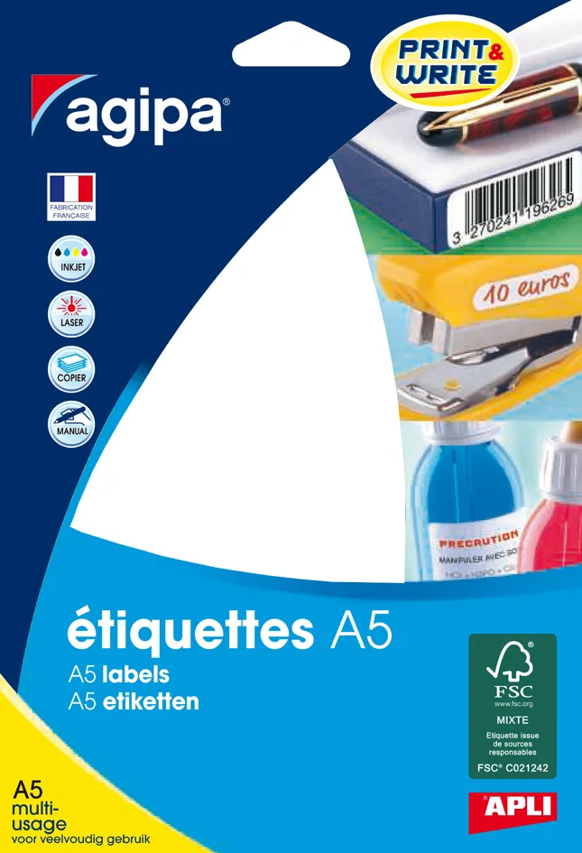 Universal-Etiketten, 56 x 34 mm, weiß by Agipa – product photo