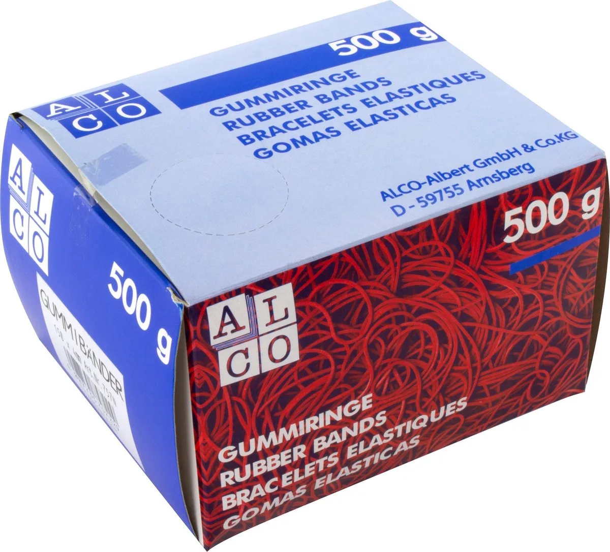 elastieken Alco 150x4mm 500 gram in doos natuur. AL-757N von Alco in Natur – Produktfoto