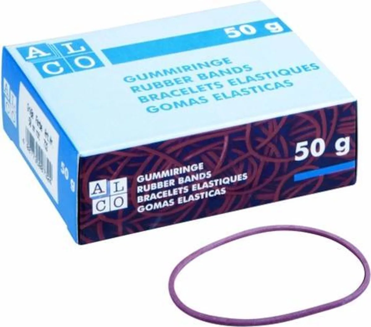 elastieken Alco 200x6mm 500 gram in doos AL-757/2 de Alco en Rouge – photo produit