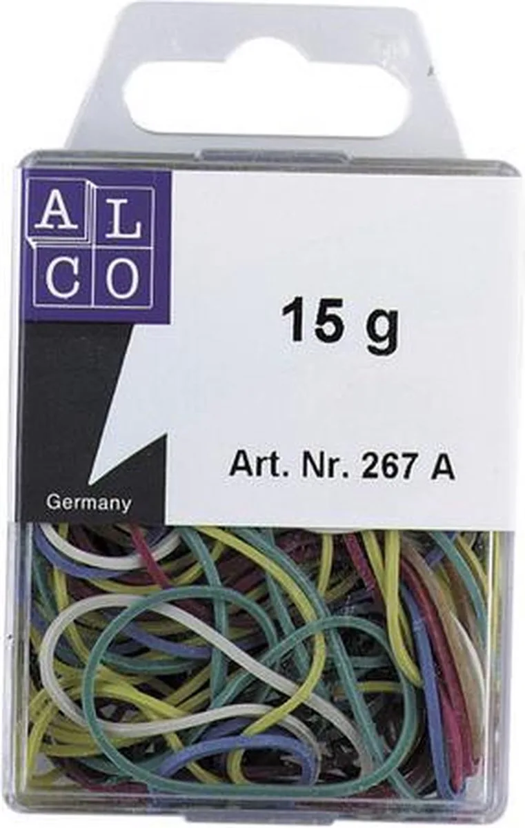 elastiekjes - natuurrubber - kunststof verpakking - AL-267A von Alco in Assorti – Produktfoto
