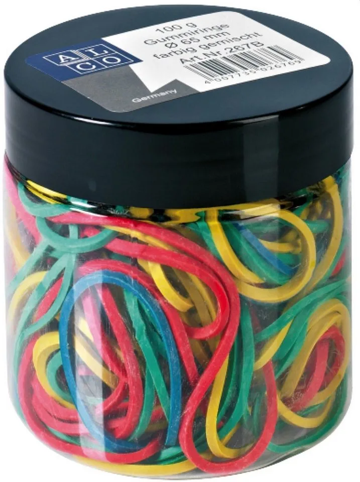 Gummibänder Gummiring Naturkautschuk 65mm sortiert 100g von Alco – Produktfoto