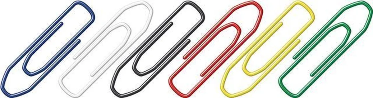 paperclips Alco 26mm hoekig kleuren 125 stuks in doos van Alco in Assorti – productfoto