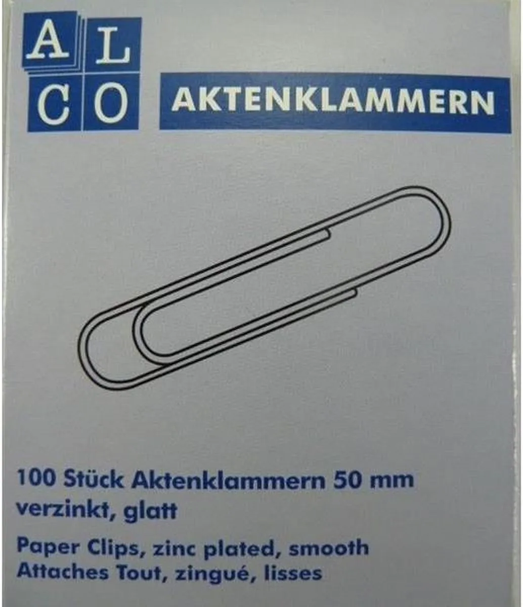 Paperclips alco 50mm ds a 100 stuks von Alco in Silber – Produktfoto