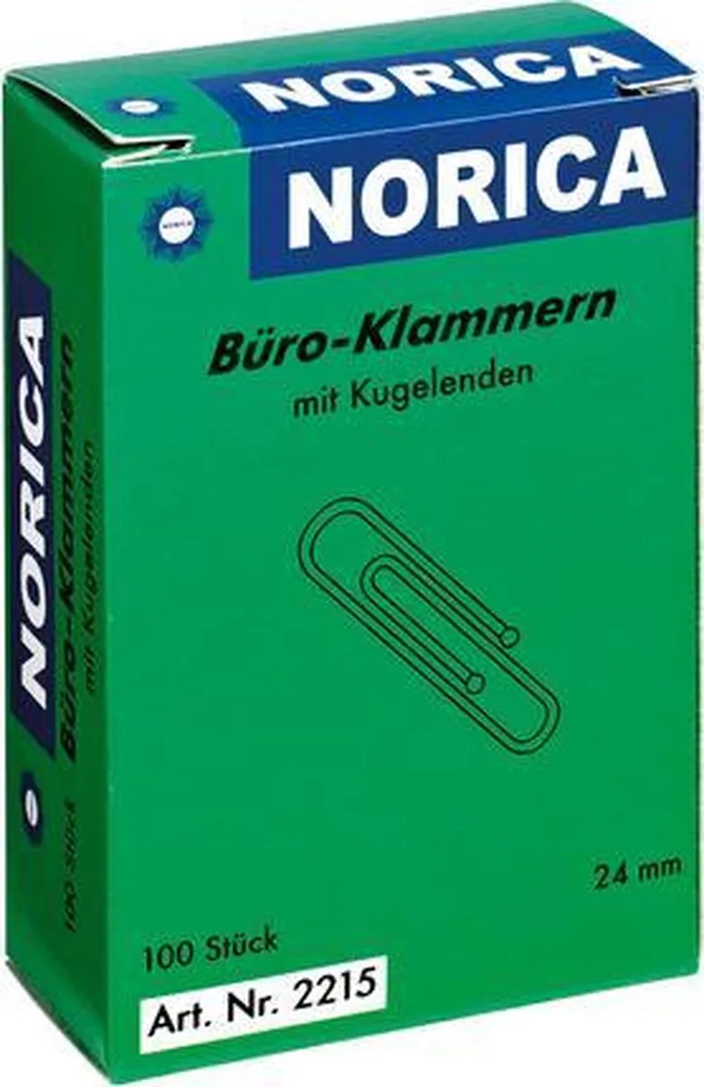 paperclips Norica 24mm verzinkt met kogeleind doos a 100 stuks by Alco in Metaal – product photo