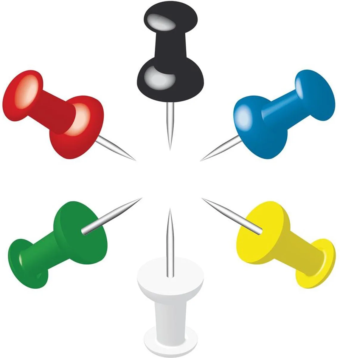 punaises - set 75x - gekleurd - voor prikbord de Alco en Rouge – photo produit