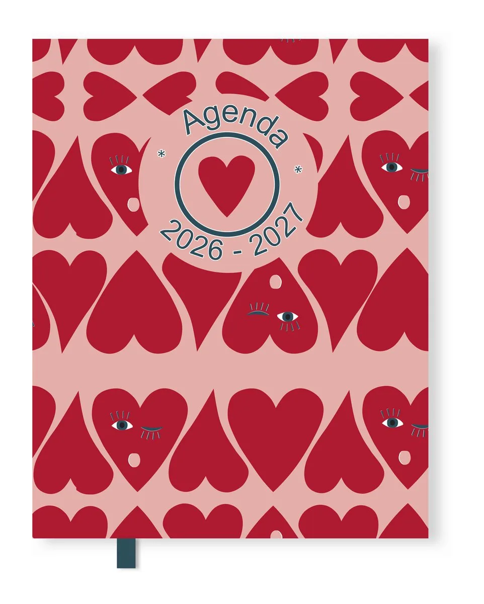 Agenda 26/27 B'LOG HEARTS A5 - AN-131116 de Ancor en Rose – photo produit