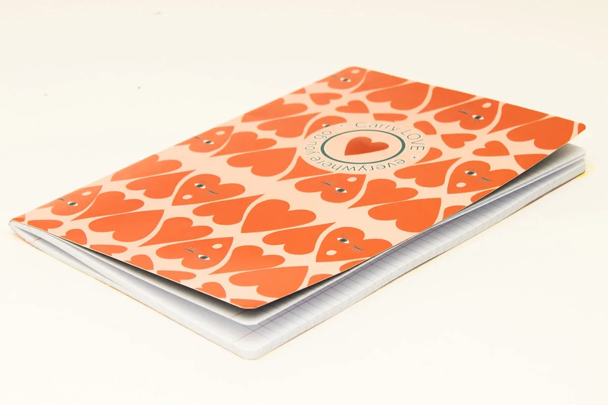 Schrift B'LOG HEARTS Love A5 lijn 48 vel 90 grams van Ancor in Rood – productfoto
