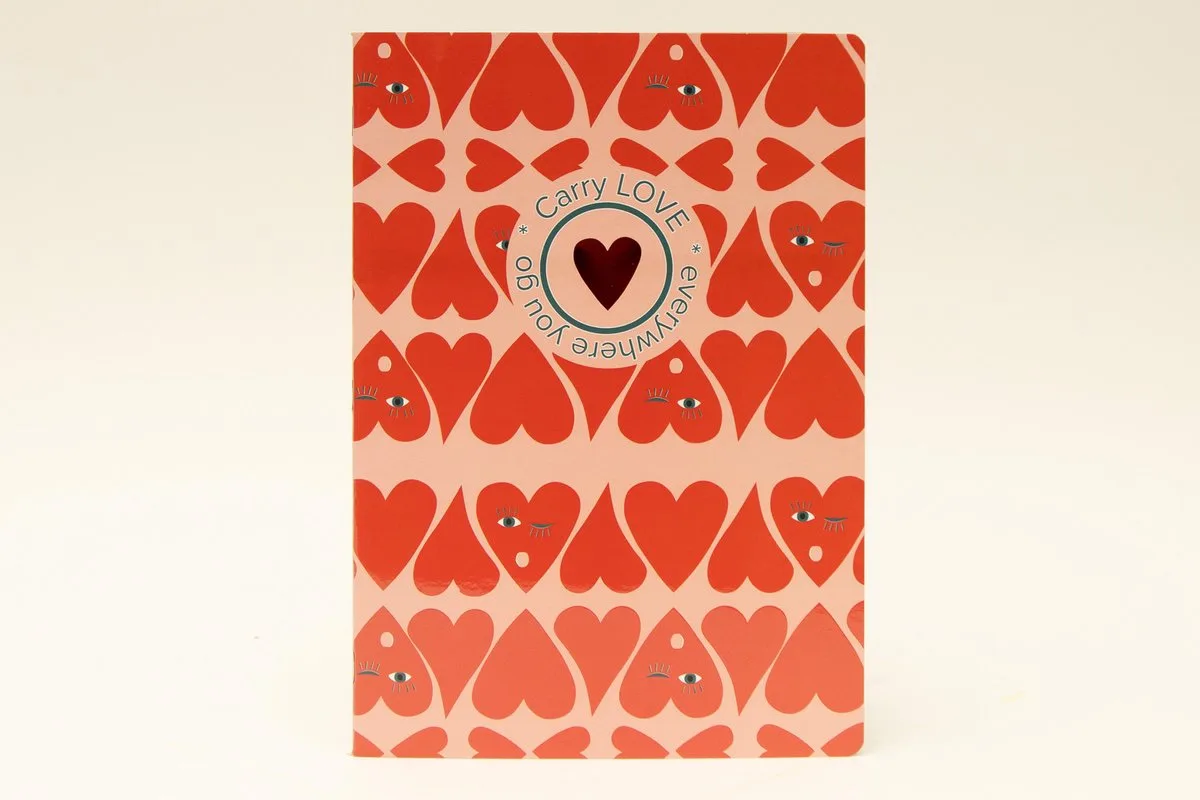 Schrift B'LOG HEARTS Love A5 ruit 5mm 48 vel 90 grams fra Ancor i Rød – produktbillede