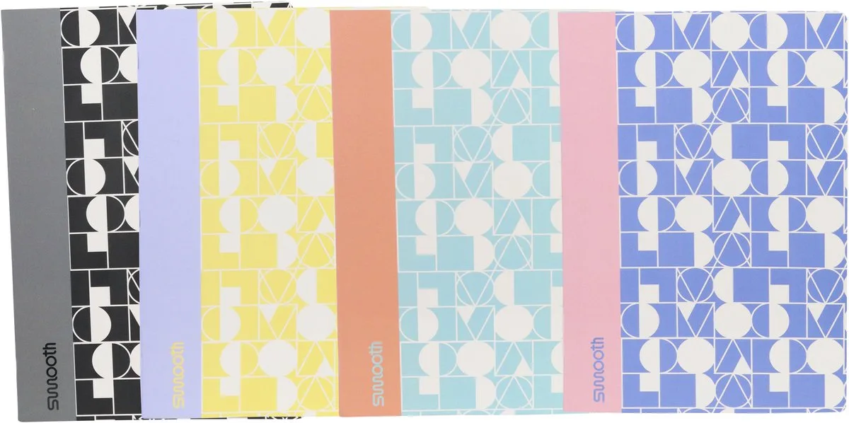 Schrift Smooth A4 ruit 5mm 48 vel 90 grams krimp 4 stuks assorti - AN-113211-C de Ancor en Gris, Noir, Rose, Bleu, Aqua, Blauw en lila, Geel. – photo produit