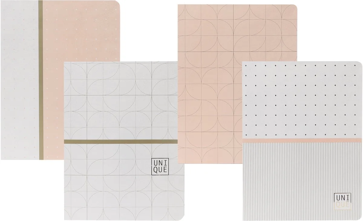 Schrift Unique A4 ruit 5 mm 48 vel 90 grams krimp 4 stuks fra Ancor i Roze en wit – produktbillede