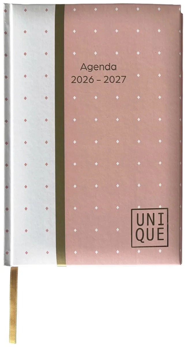 Weekagenda 2026/2027 Unique formaat A5 roze dots de Ancor en Rose, Blanc – photo produit