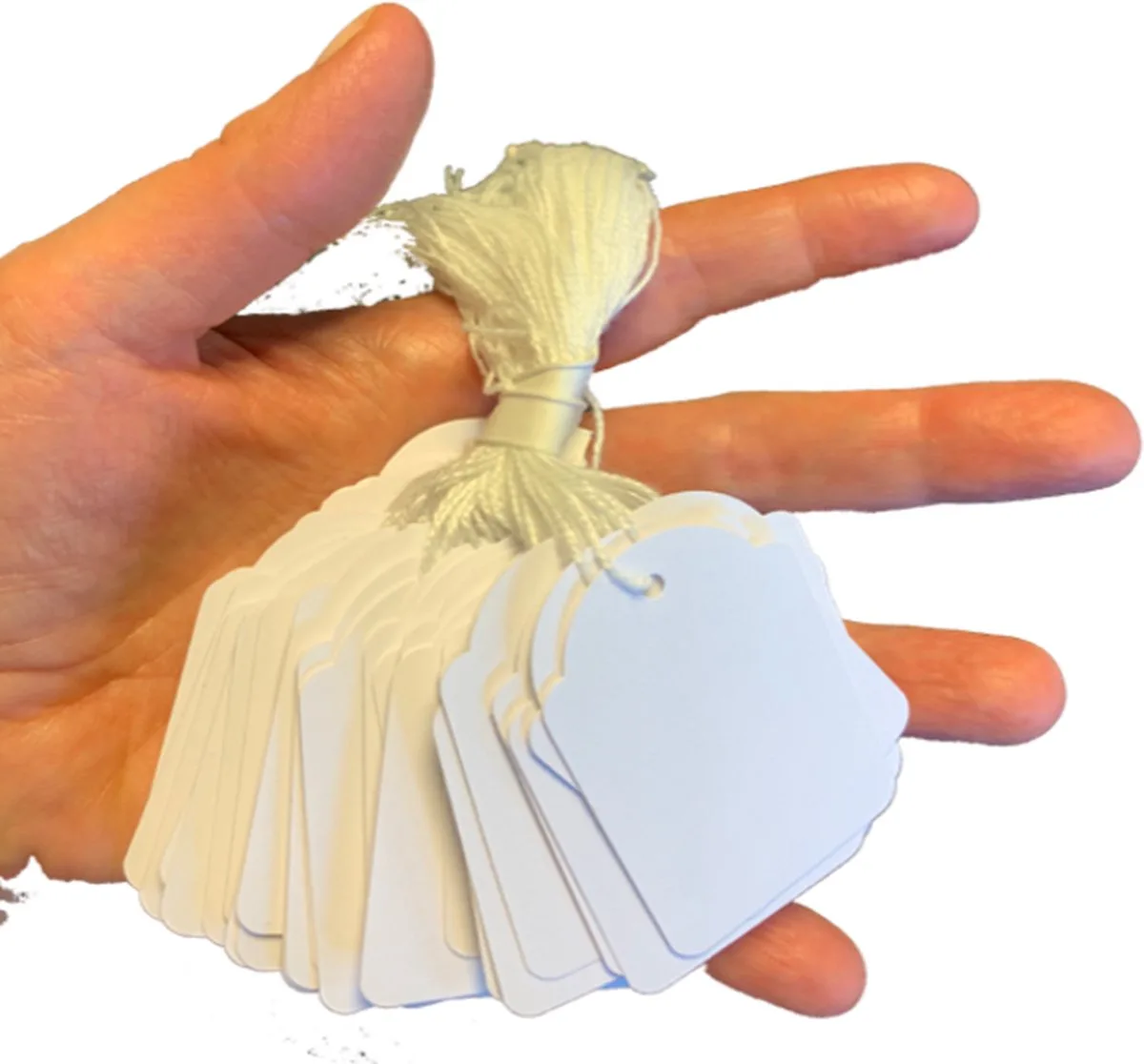 100 Prijskaartjes met koord - 3,6x5,3cm - 100stuks - Wit von Apli in Wit 6 – Produktfoto