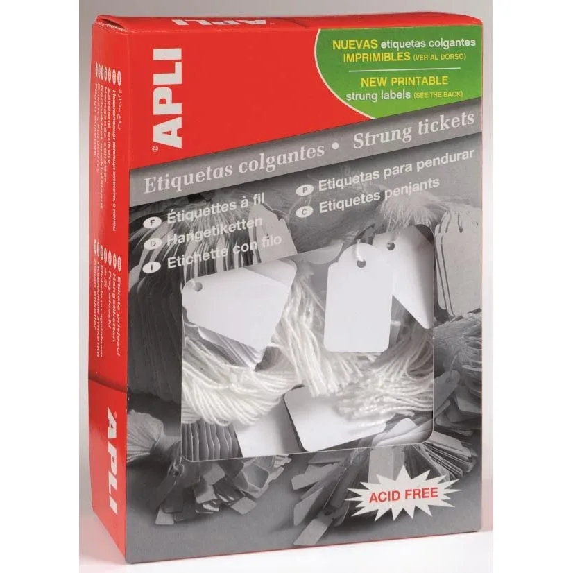 draadetiketten ft 13 x 34 mm (b x h) (386), doos van 1.000 stuks von Apli – Produktfoto