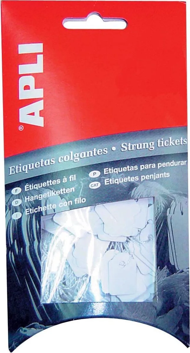 draadetiketten ft 22 x 35 mm (b x h) (7011) | etui van 100 stuks fra Apli i Hvid – produktbillede
