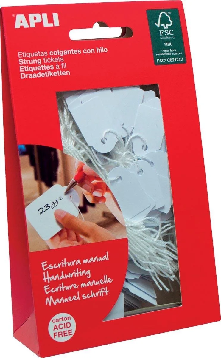 draadetiketten ft 7 x 19 mm (b x h) (7004) | etui van 200 stuks von Apli in Weiß – Produktfoto