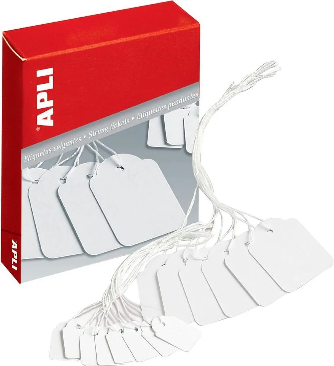 draadetiketten ft 8 x 19 mm (b x h) (381), doos van 1.000 stuks von Apli in Weiß – Produktfoto