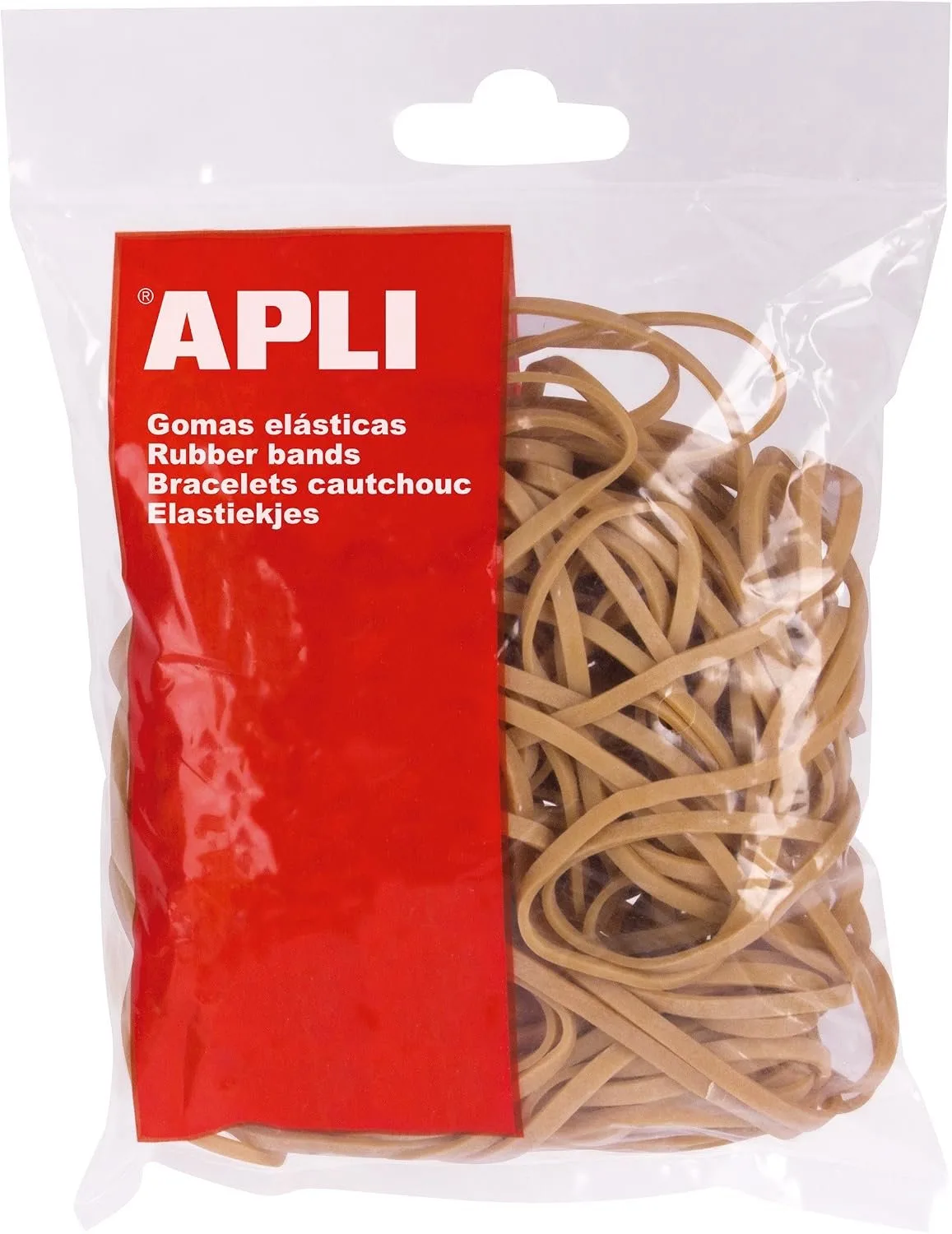 Elastieken 200x10mm - 100g Zak - Hoge Kwaliteit Rubber de Apli en Blond – photo produit