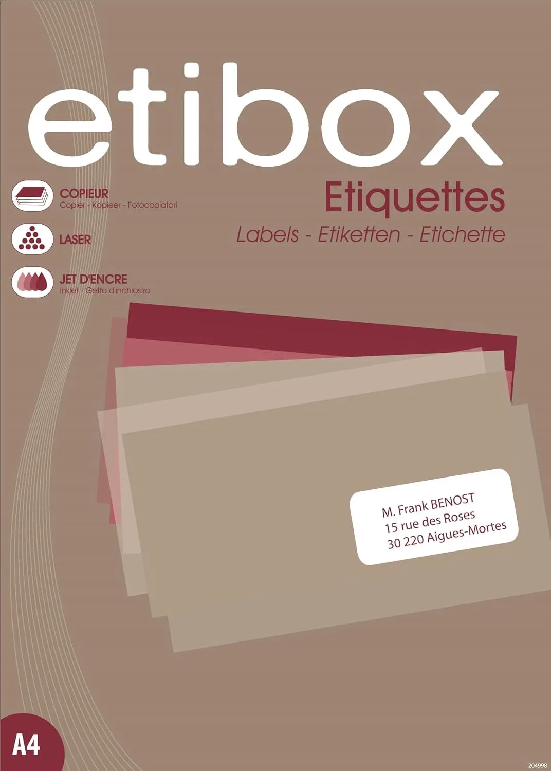 Etibox Labels: 6500 Stuks, 38x21.2mm, Zelfklevend de Apli en Blanc – photo produit