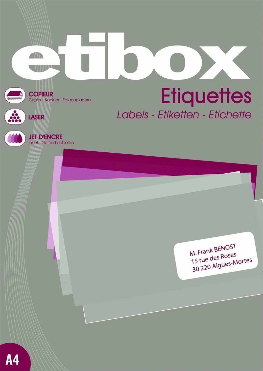 Etibox Zelfklevende Labels 63.5x38.1mm (2100 stuks) de Apli en Blanc – photo produit