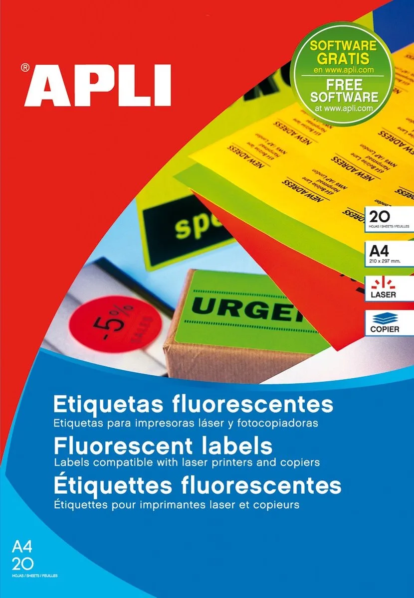 Etiketten / Labels rond 60mm von Apli in Rot – Produktfoto